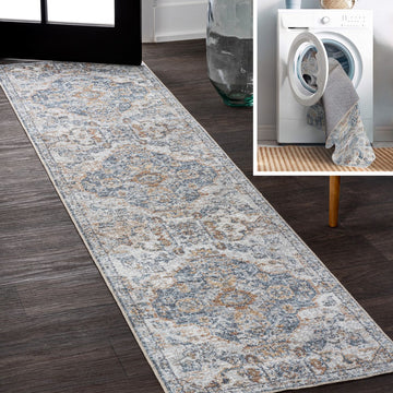 Shaemus Bohemian Medallion Low-Pile Machine-Washable Area Rug